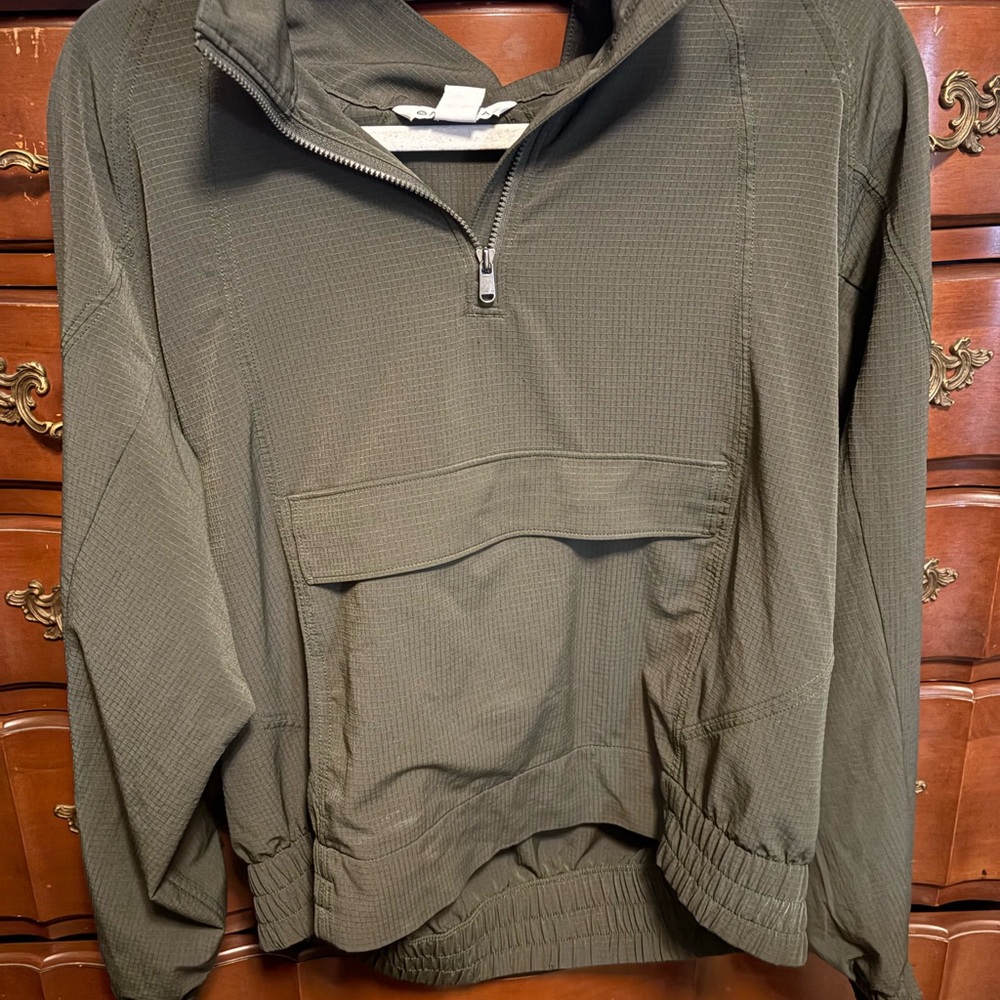 Athleta Dark Green Quarter-Zip Top